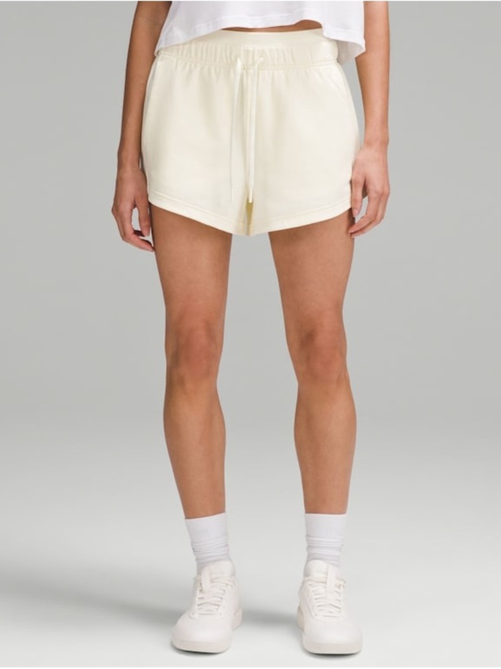 lululemon athletica dance studio $68 butter cream Drawstring Athletic Shorts